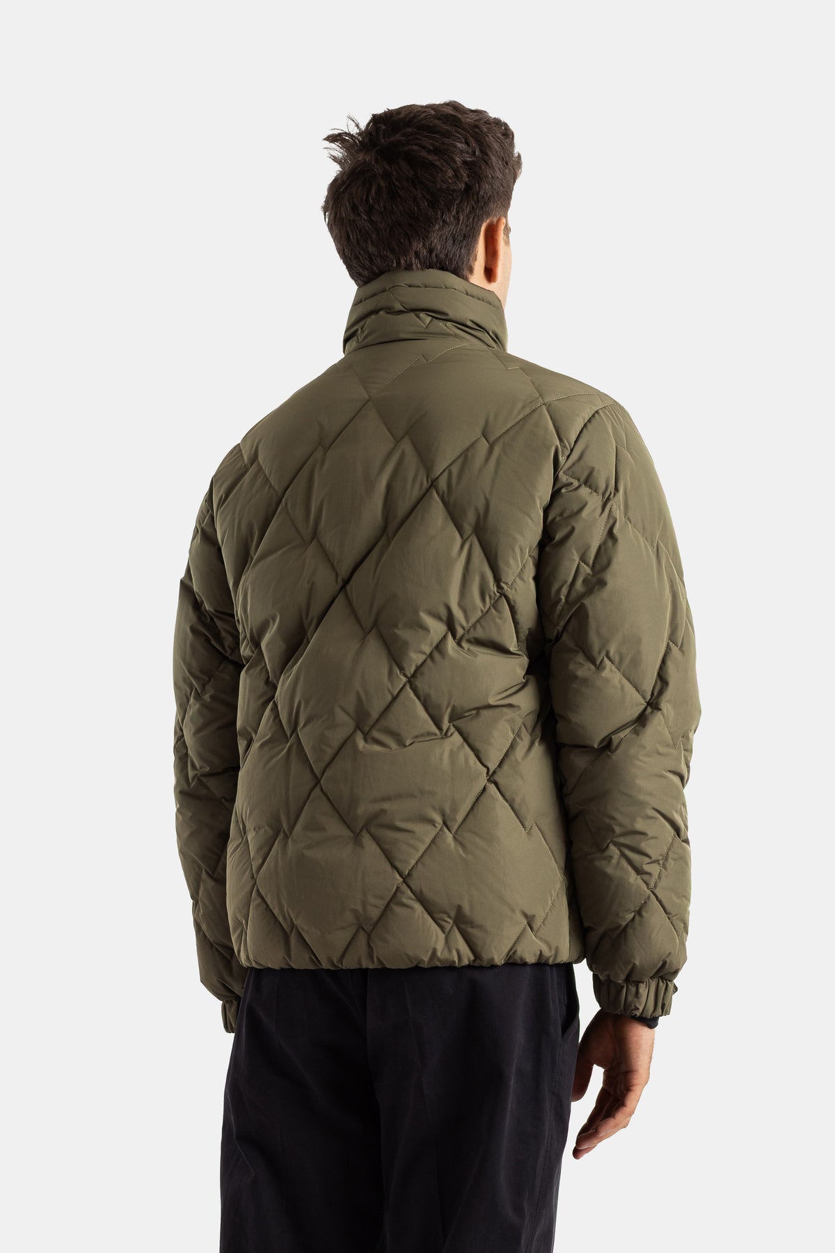 Moncler Grenoble Bramans dos bomber matelassé losanges col montant rembourré kaki homme