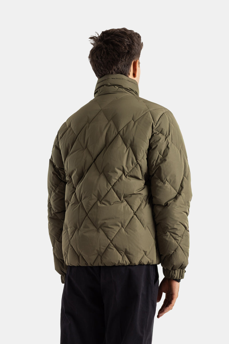 Moncler Grenoble Bramans dos bomber matelassé losanges col montant rembourré kaki homme