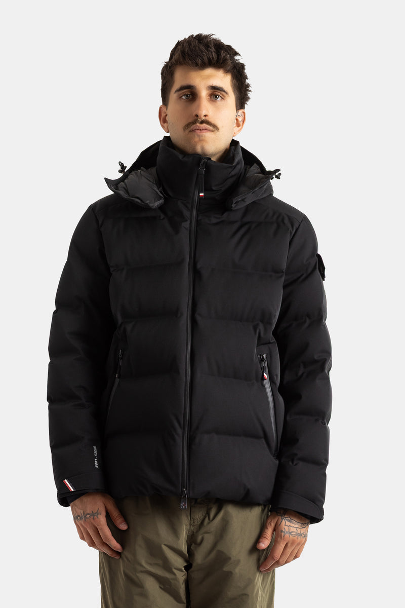 Moncler Grenoble doudoune Montgetech homme noire à capuche zippée volume structuré quilting technique