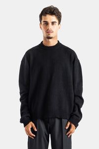 Oversize-Wollpullover Tommy in Schwarz - S