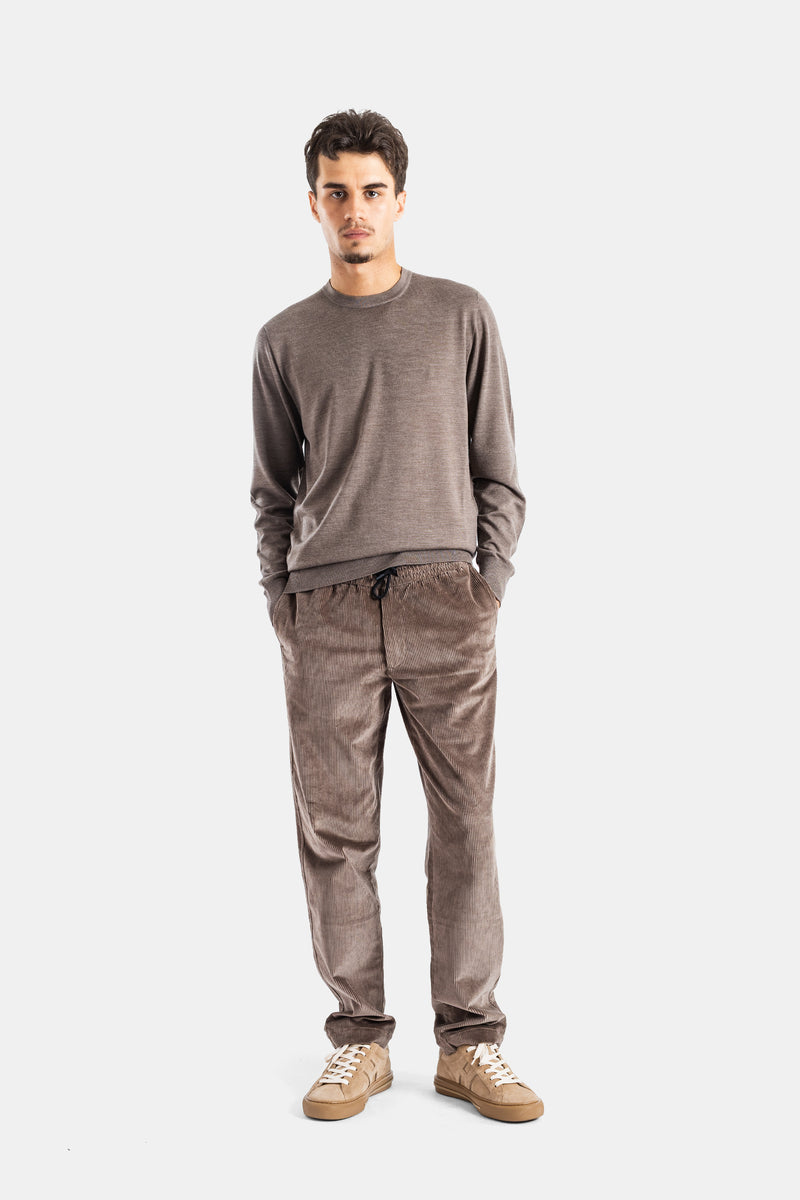 Pantalon Mindset en velours côtelé taupe