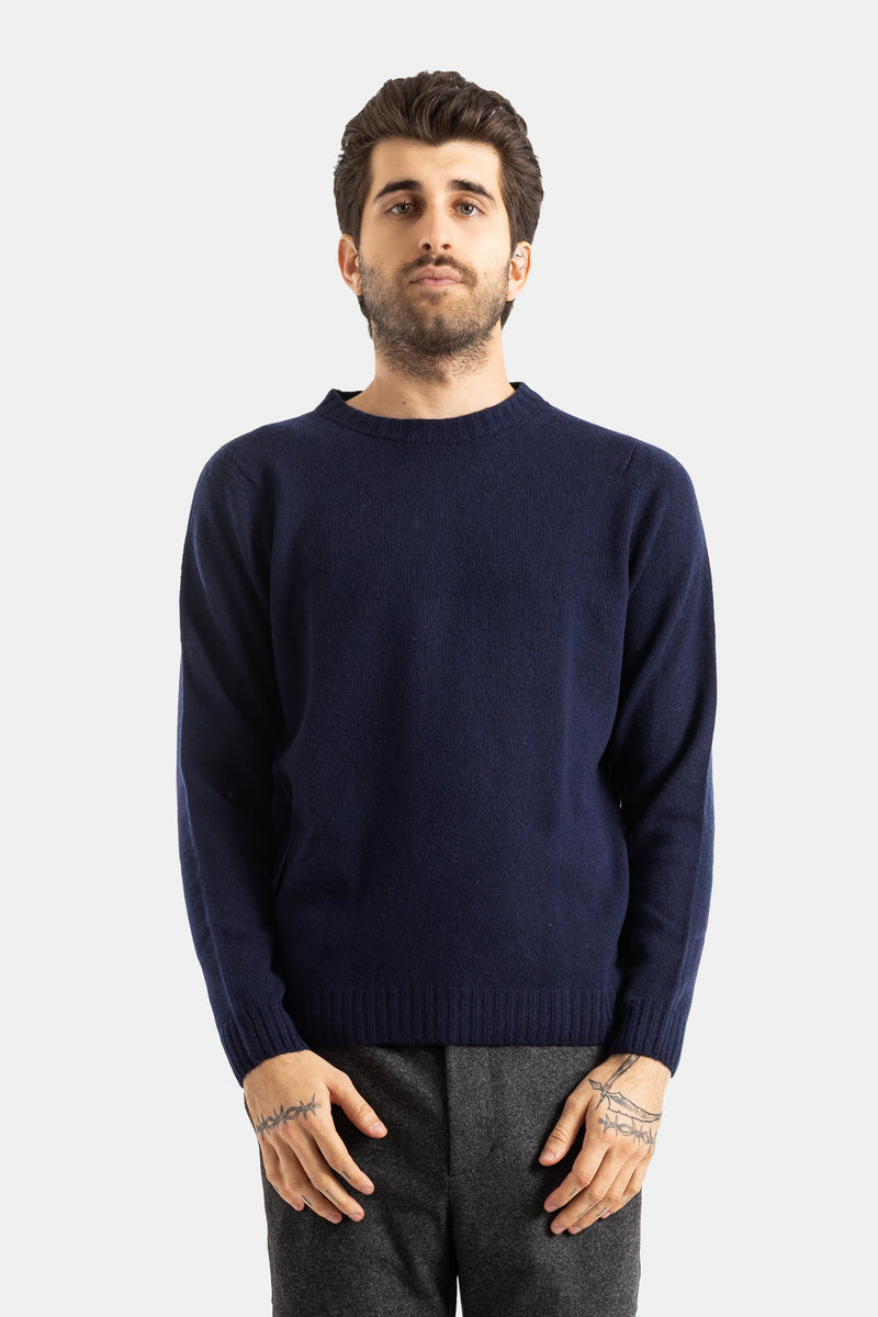Smedley pull Norfolk ras du cou coupe ample en cachemire et laine mérinos bleu marine pour homme