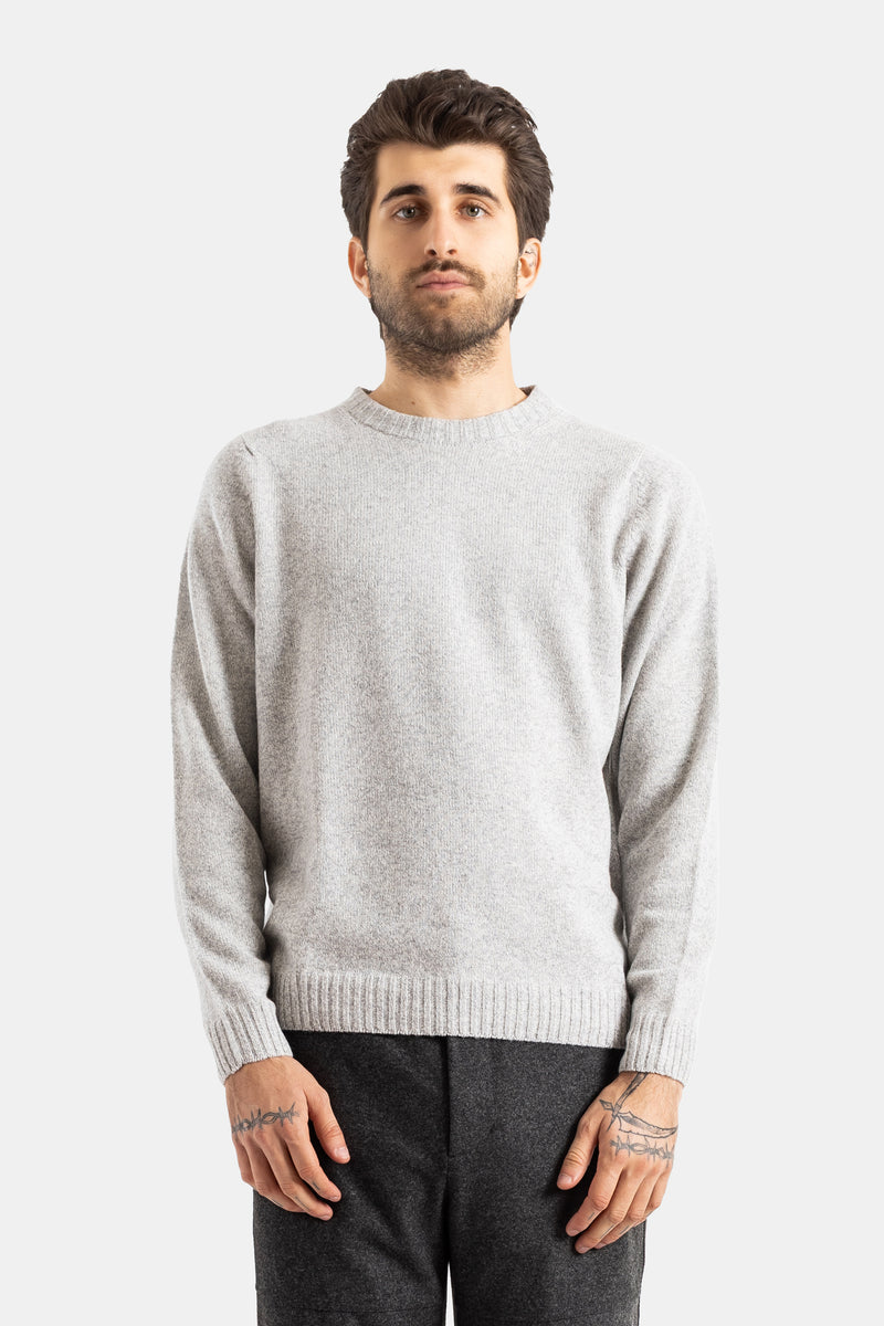 Smedley pull Norfolk ras du cou en cachemire et laine mérinos gris clair, coupe légèrement ample manches longues