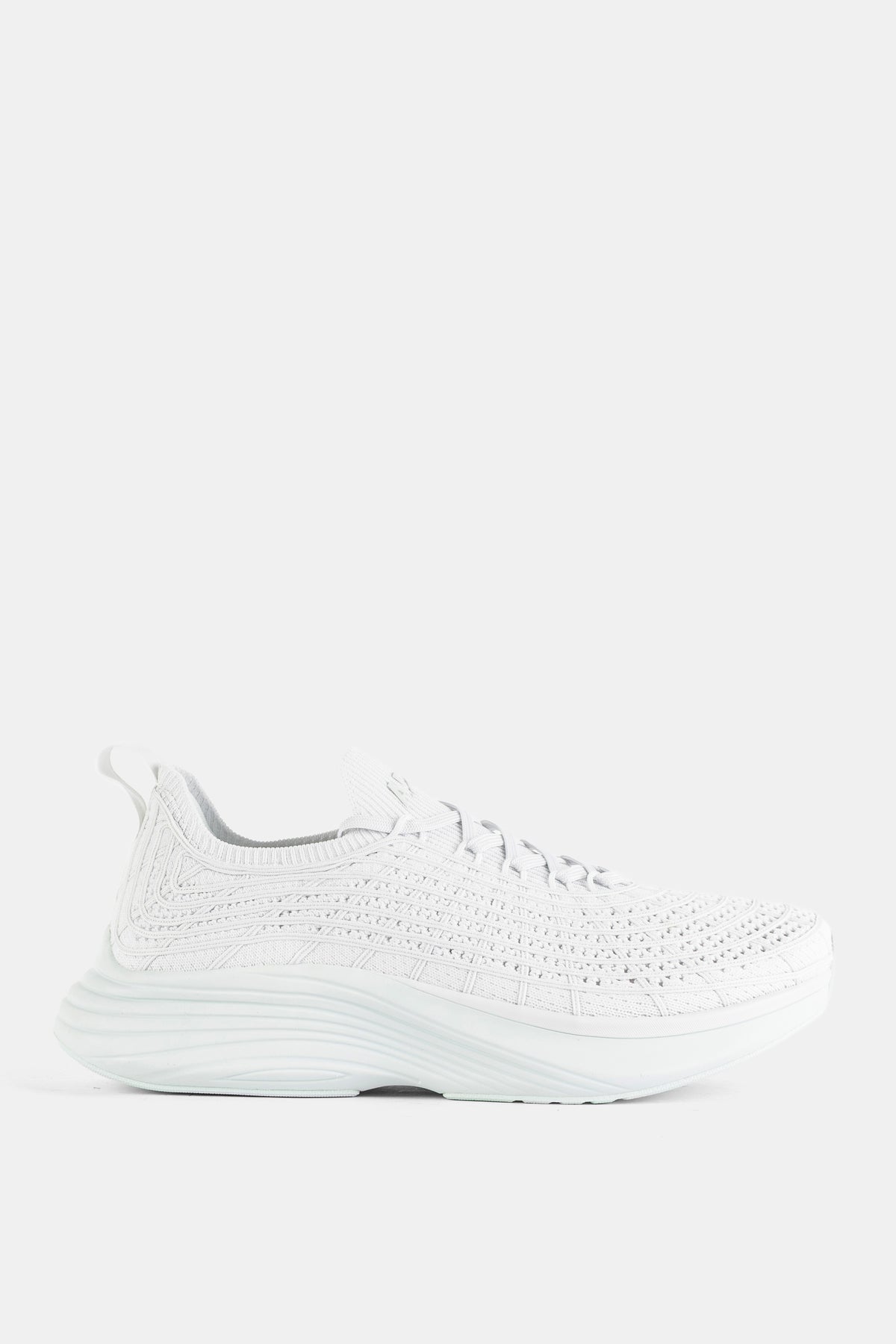APL TechLoom Zipline running sneaker white fog aqua mist men's knit upper lightweight mesh thick sole FW25