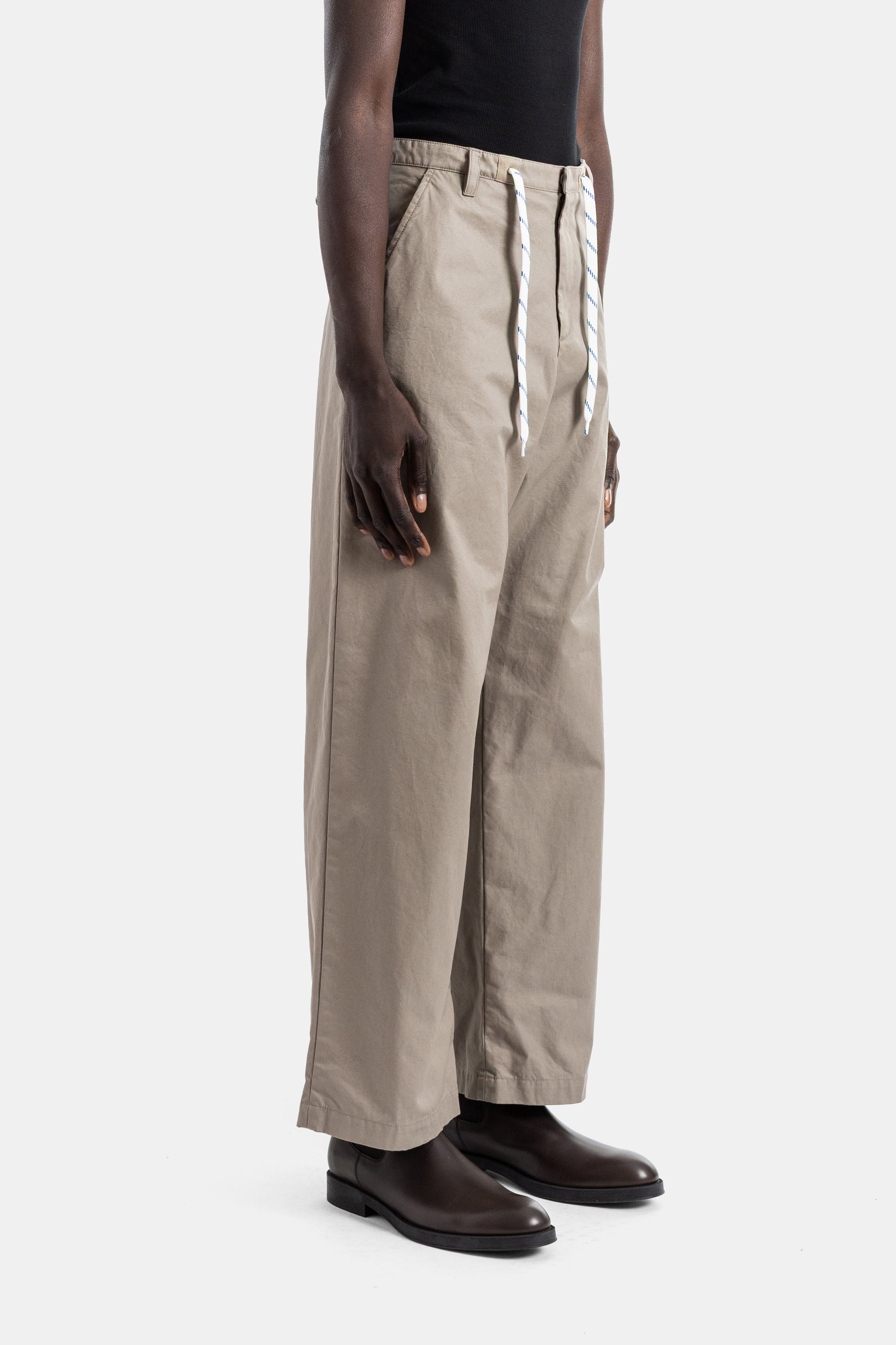 Balenciaga sand cotton wide chino trousers | Actuel B