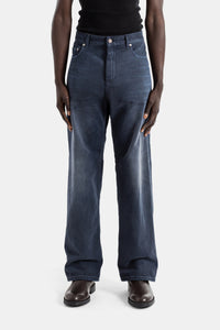 Curved Knee Jellyfish Overdyed Midnight Blue Jeans - 32