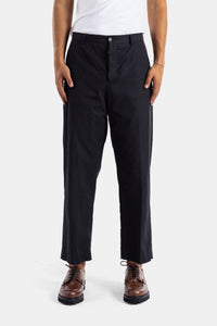 Pantalón recto de lino y algodón negro - IT 52