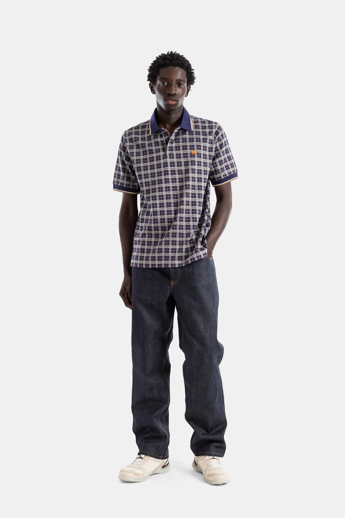 Polo jacquard check coton Pelham