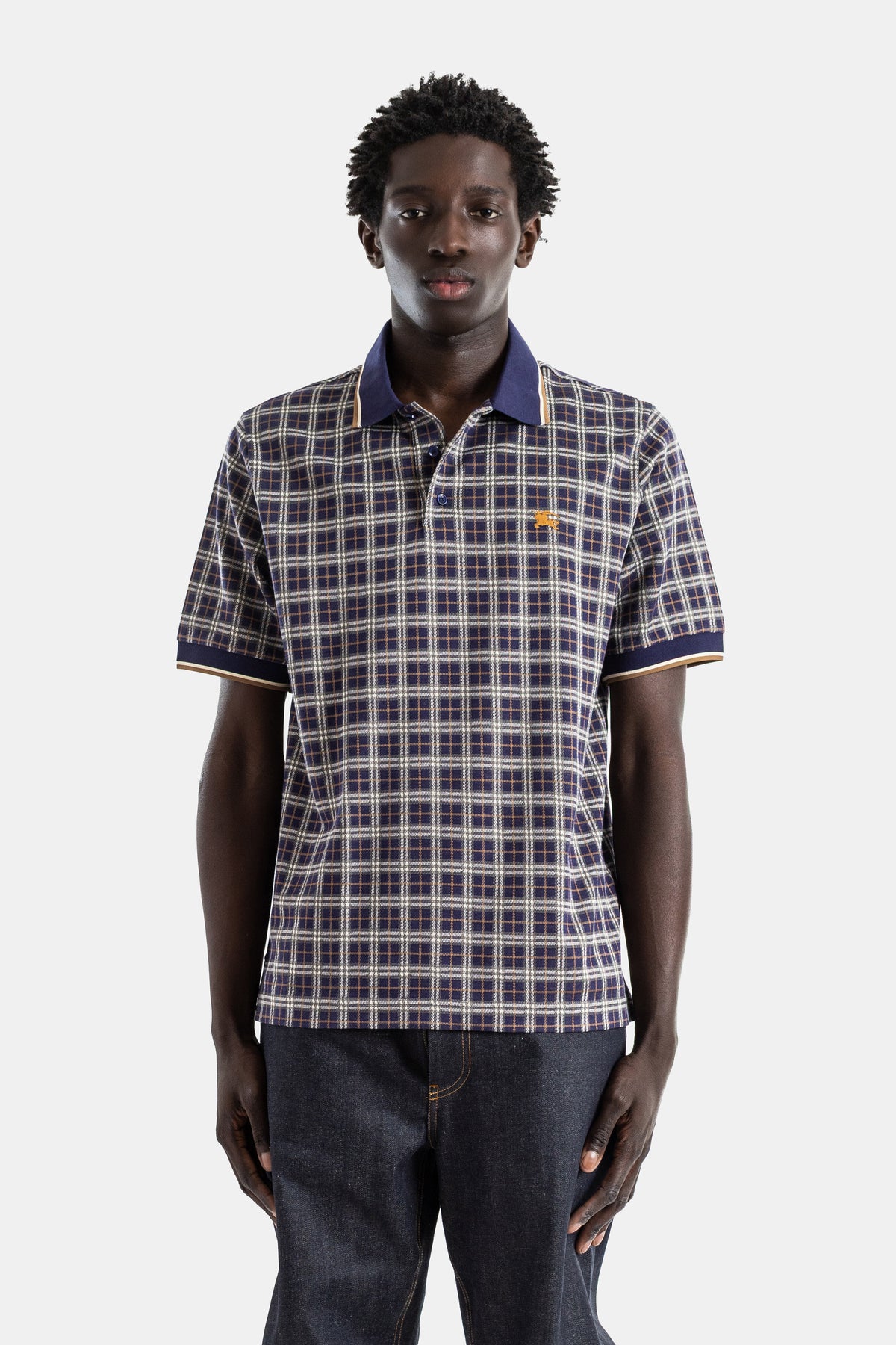 Polo jacquard check coton Pelham