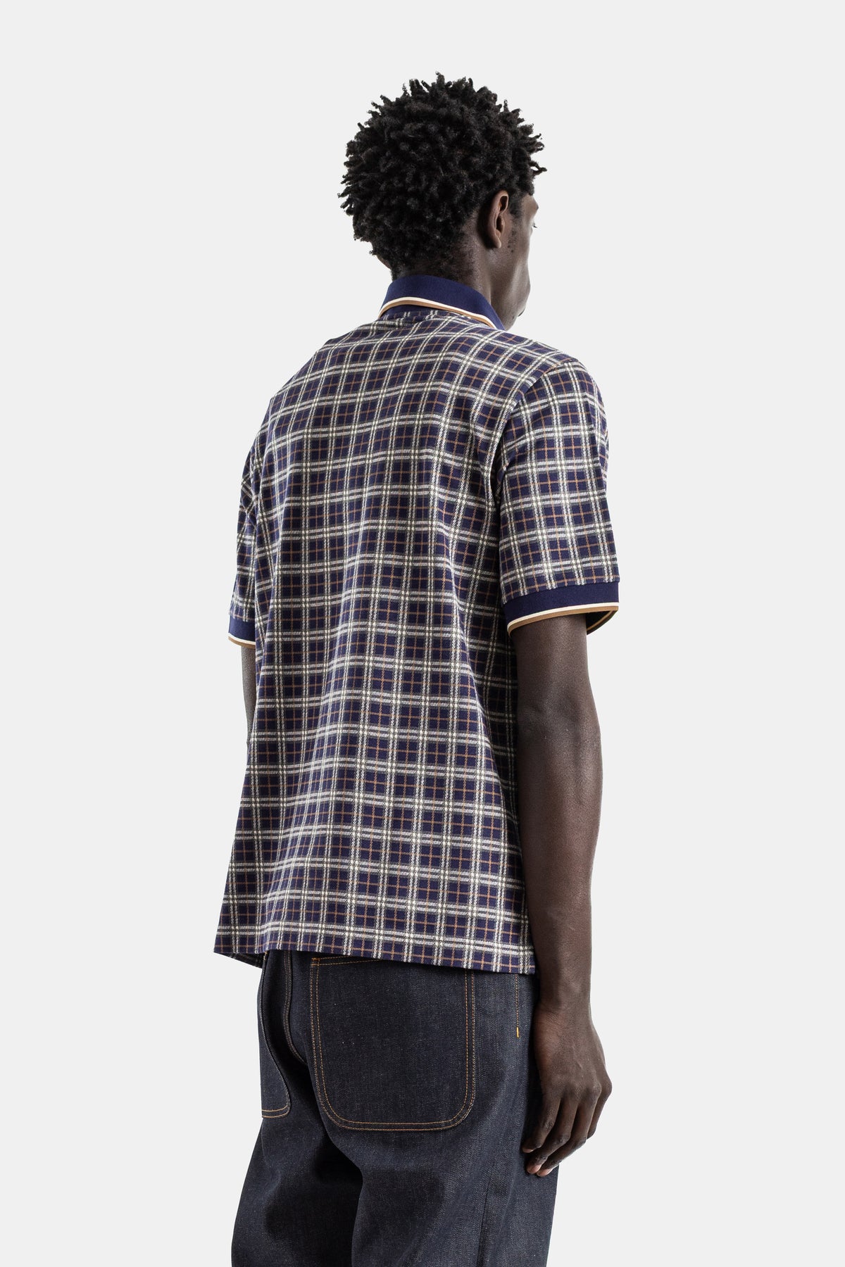 Polo jacquard check coton Pelham
