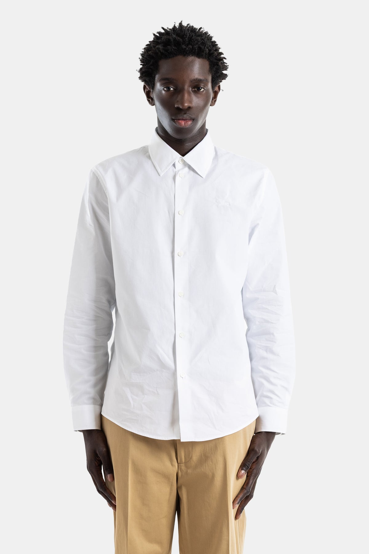 White cotton poplin shirt Sam