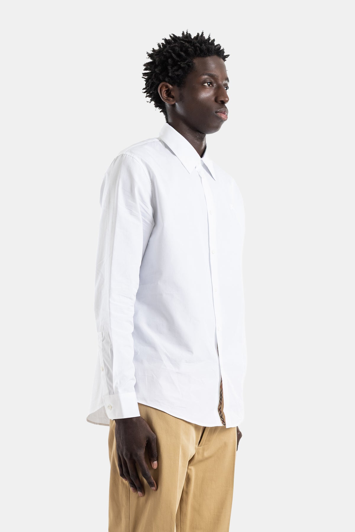 White cotton poplin shirt Sam