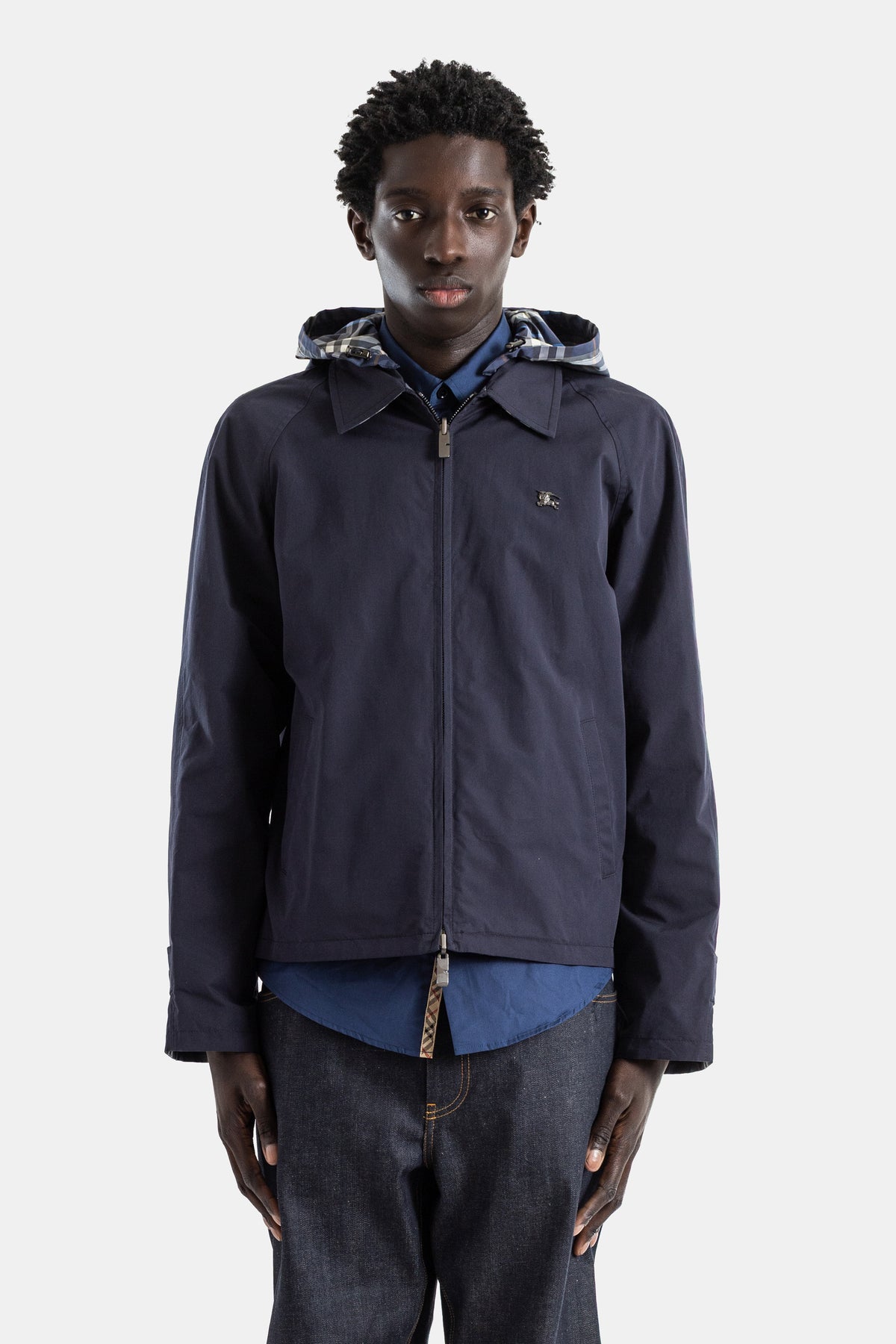 Veste réversible check coton twill navy Hodson
