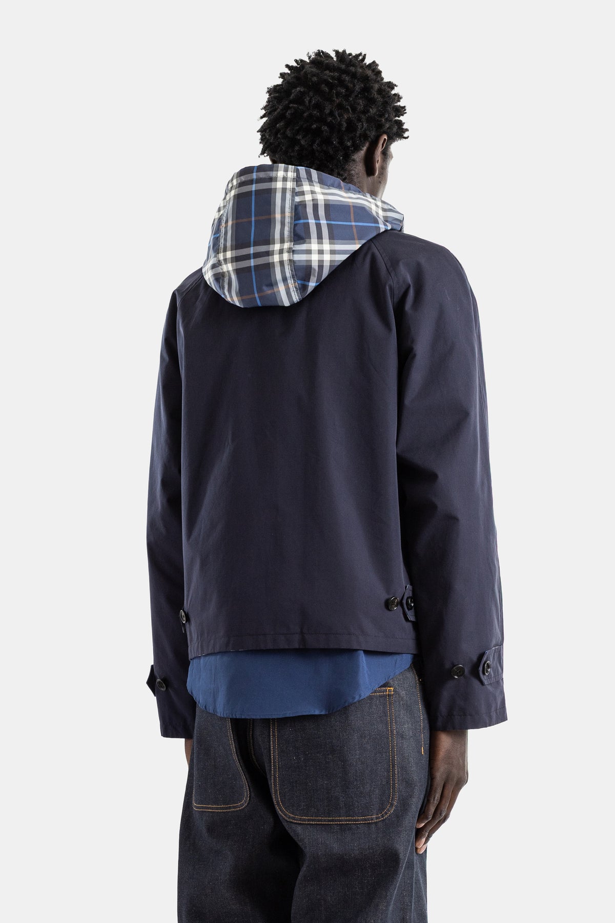 Veste réversible check coton twill navy Hodson