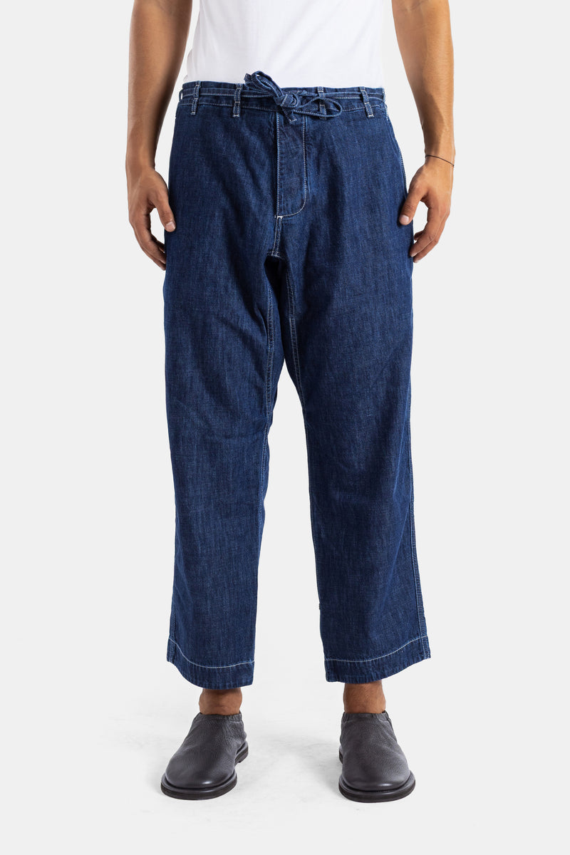 Pantalon Tie Me Up denim indigo brut