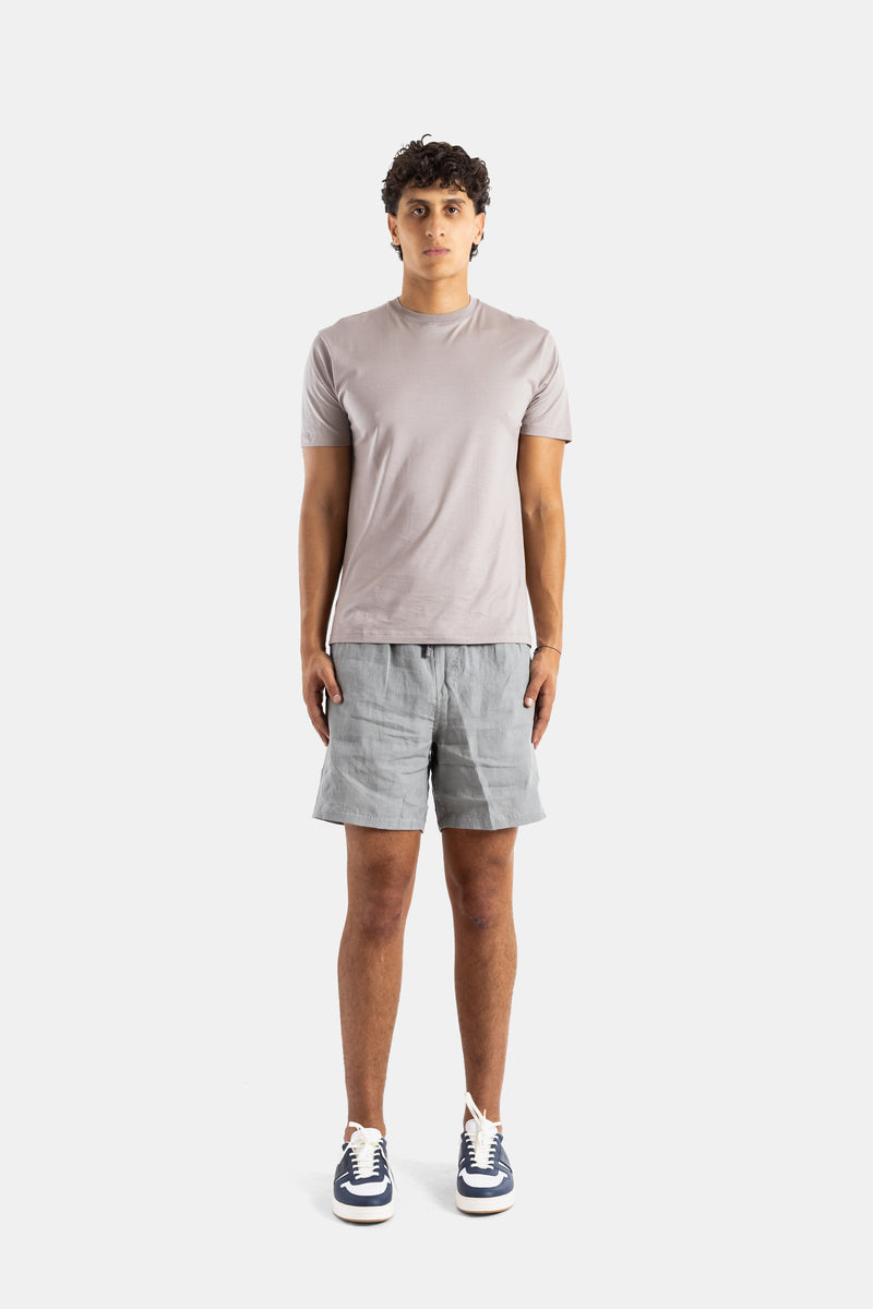Pima Cotton Sandstone Grey Crew Neck T-Shirt