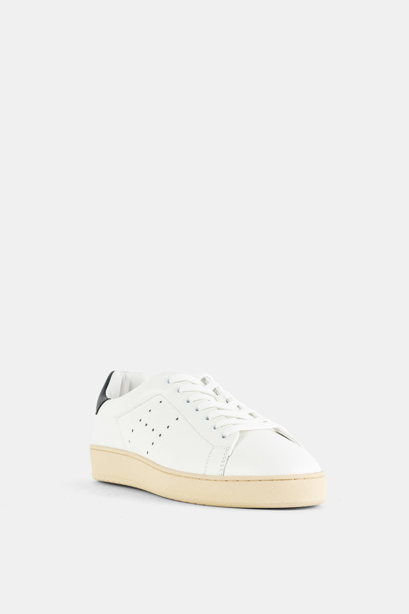 Sneaker basse en nappa H672 blanc contrefort noir
