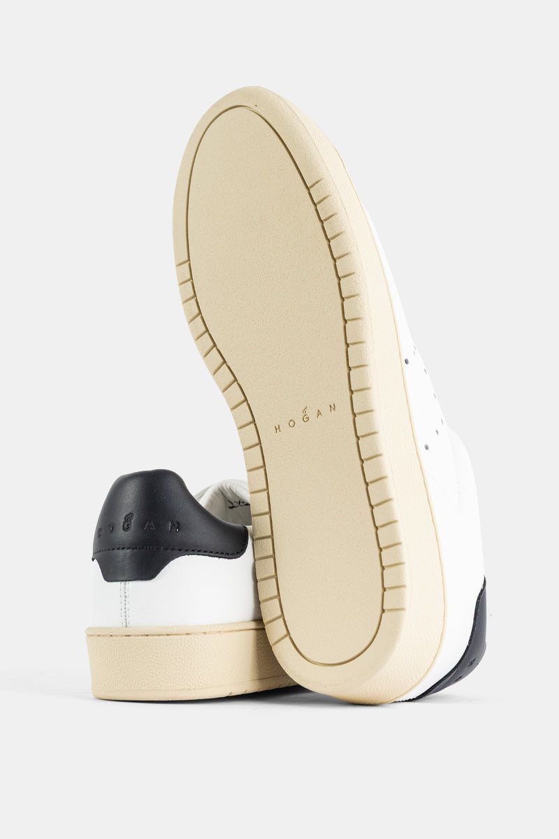 Sneaker basse en nappa H672 blanc contrefort noir