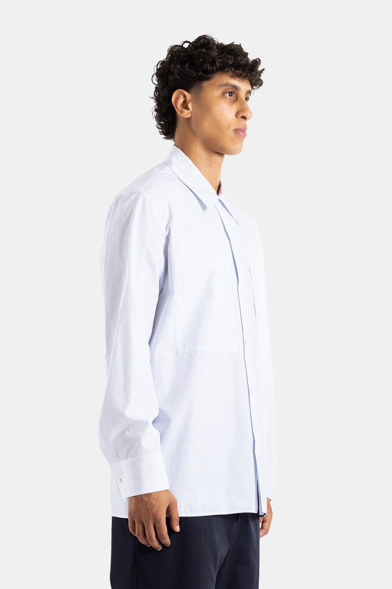 Chemise Tuesday rayures fines bleu ciel blanc