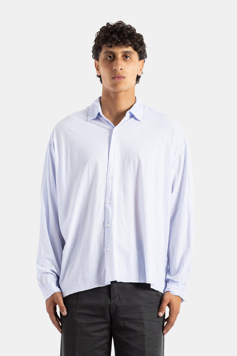 Kanemasa Phil. oversized washed pastel violet cotton jersey shirt loose fit fluid drape SS26 men