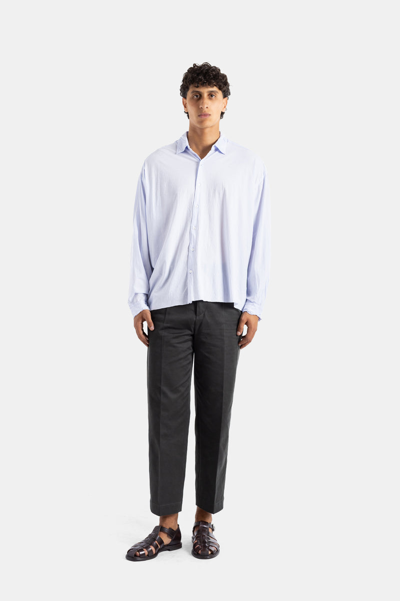 Oversized Washed Pastel Violet Cotton Jersey Shirt