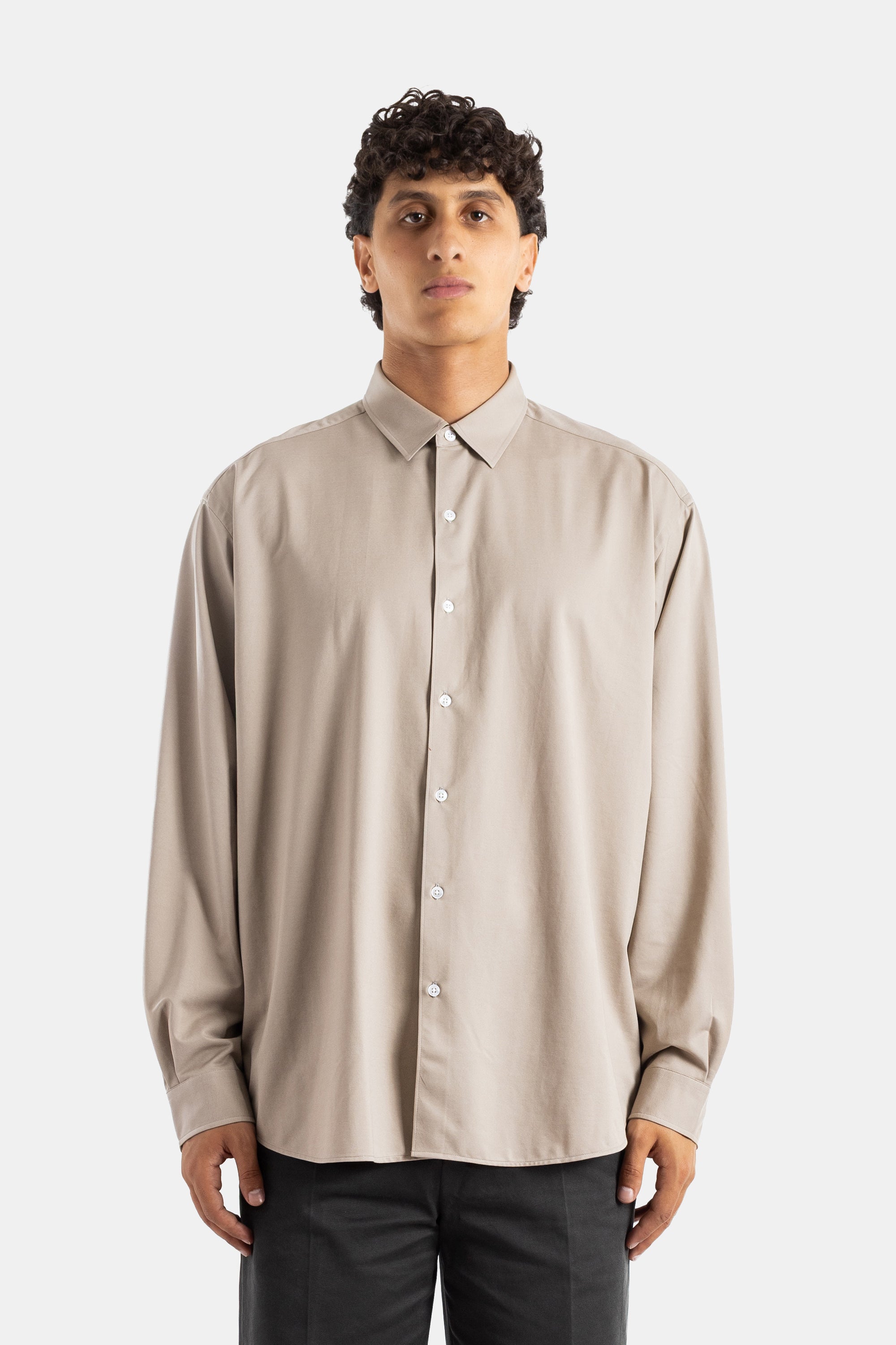 トップス KANEMASA PHIL. Atmosphere Shirt M 26AW Oversize Cotton Jersey Shirt Beige Atmosphere Shirt Kanemasa Phil