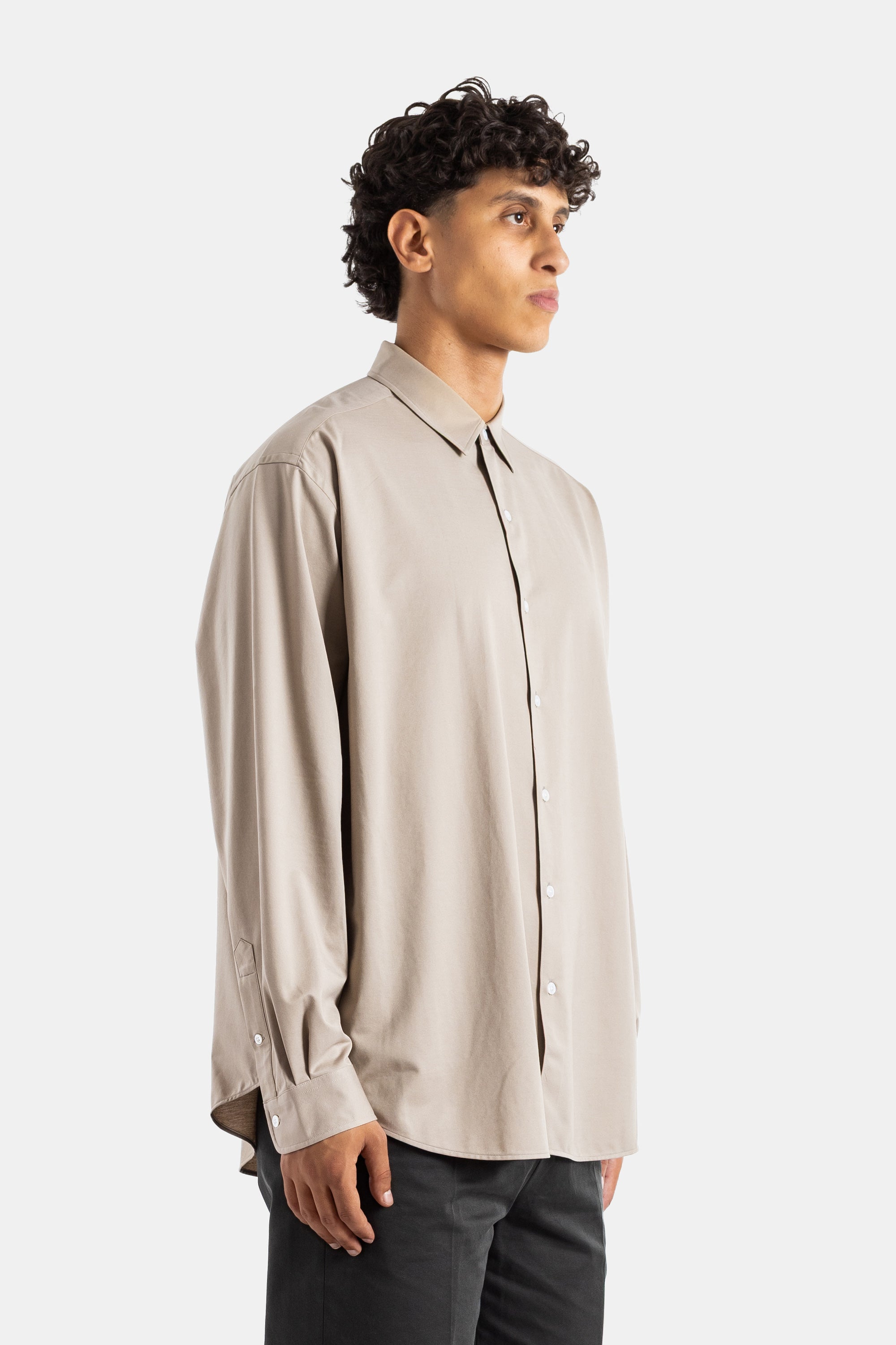 トップス KANEMASA PHIL. Atmosphere Shirt M 26AW Oversize Cotton Jersey Shirt Beige Atmosphere Shirt Kanemasa Phil