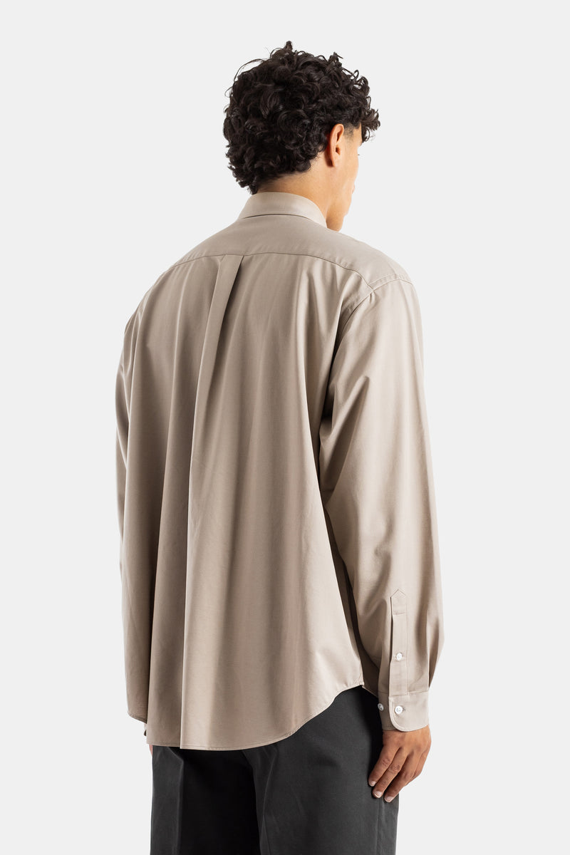 Oversized beige cotton jersey shirt