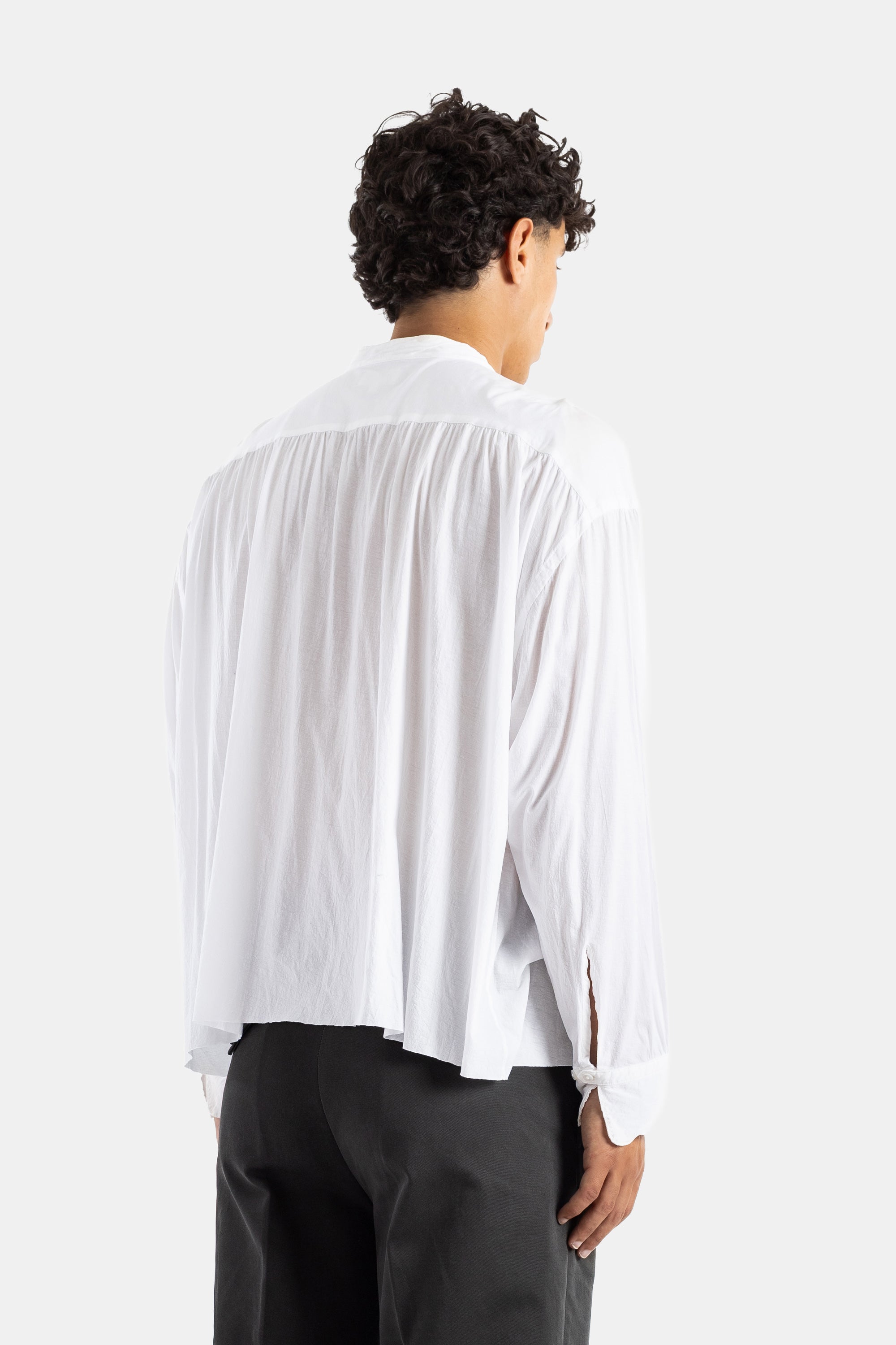 コットンジャージー スタンドカラーシャツ ホワイト Eclipse Shirt