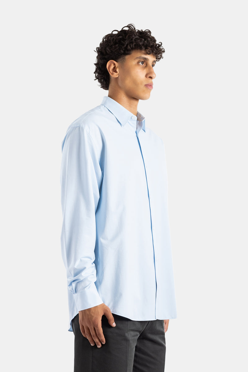 Chemise oversize en jersey de coton bleu ciel