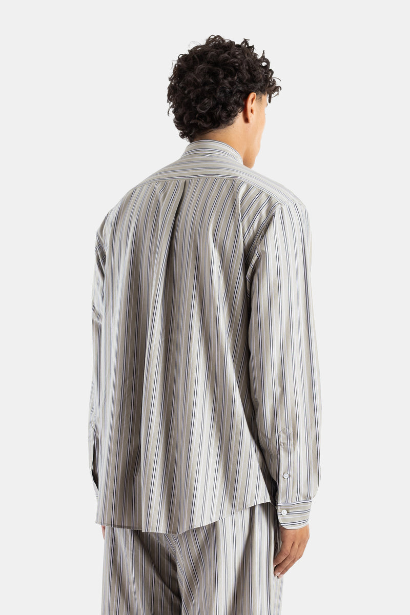 Oversized Gestreepte Paars en Zwart Katoen-Jersey Overhemd
