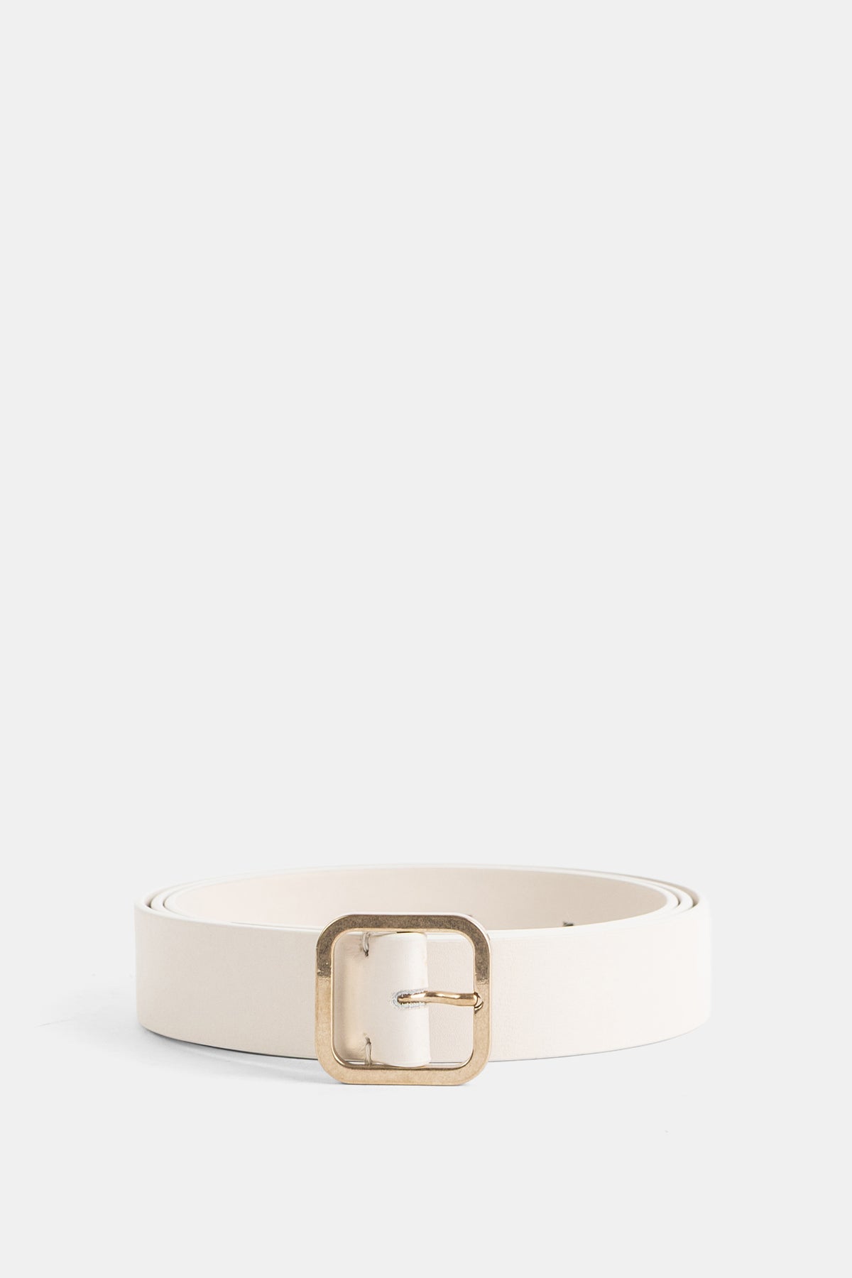 Ceinture Quadra en Cuir Blanc Cassé