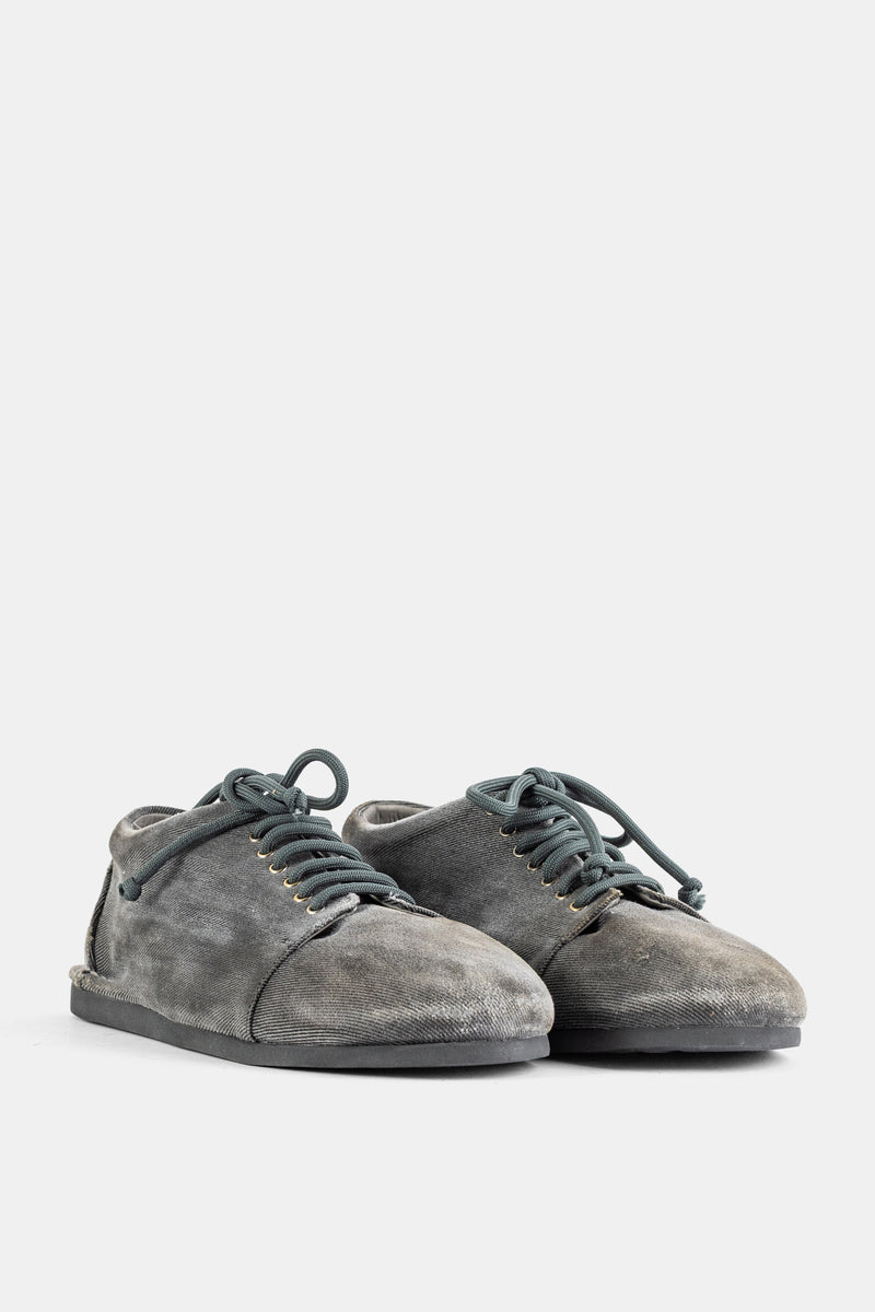 Chaussures à lacets en denim délavé noir Sancrespella