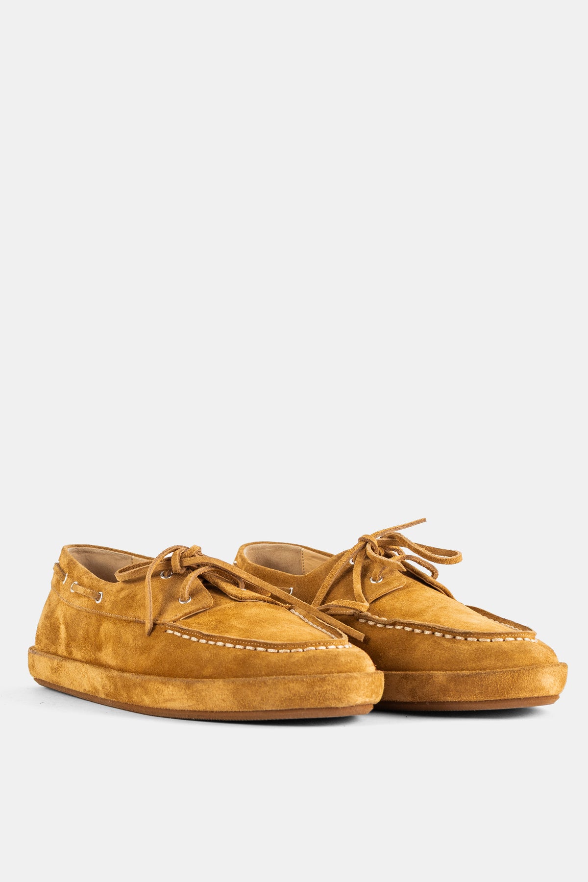 Mocassins bateaux en cuir suède tabac Scato Pelle