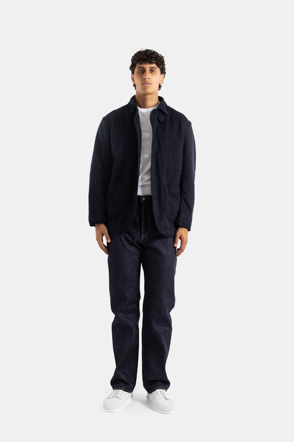 Jean Denim Coupe Droite Standard 14.7oz à Boutons