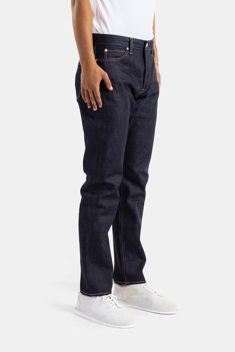 Jean Denim Coupe Droite Standard 14.7oz à Boutons