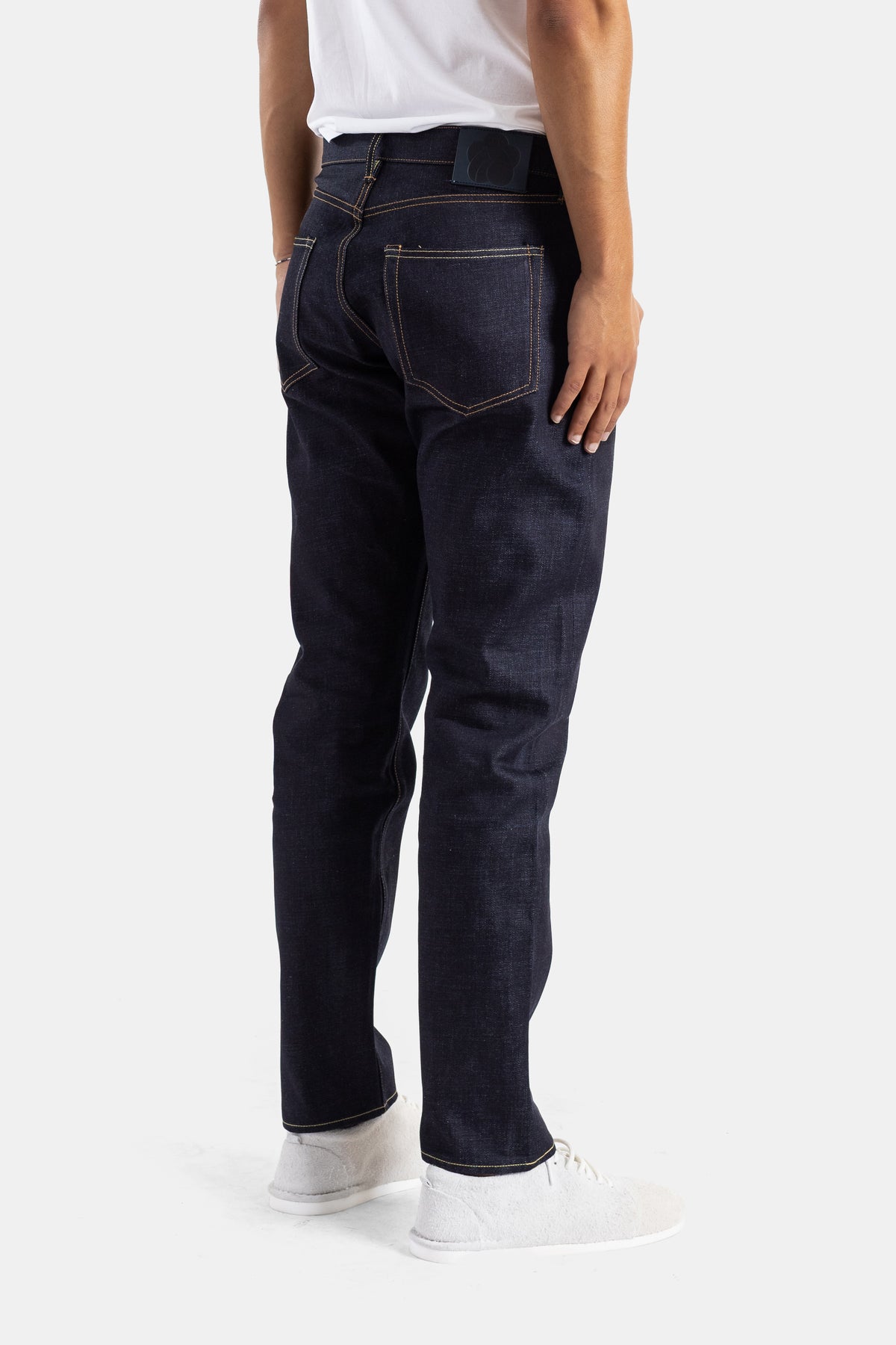 Jean Denim Coupe Droite Standard 14.7oz à Boutons