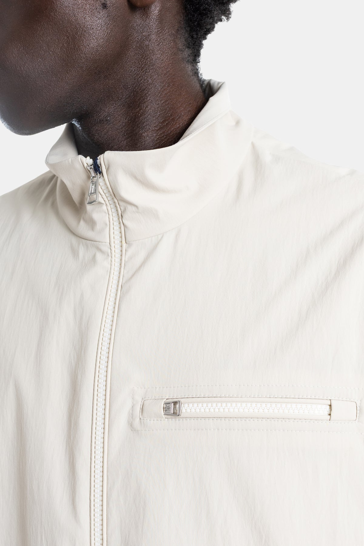 Coupe-vent nylon ivoire crème col haut Danby