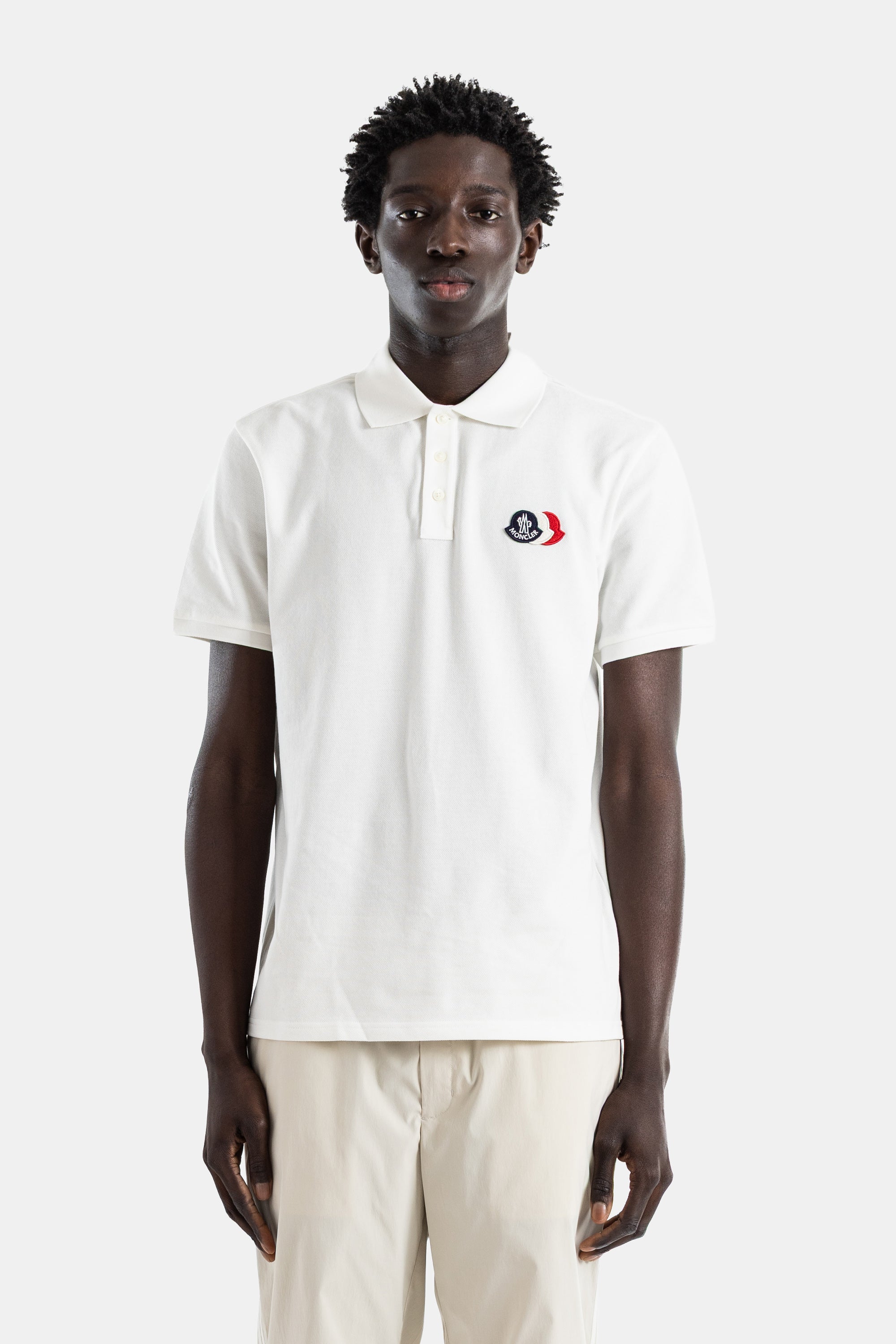 MONCLER モンクレール ポロシャツ トリコロール ホワイト M MONCLER