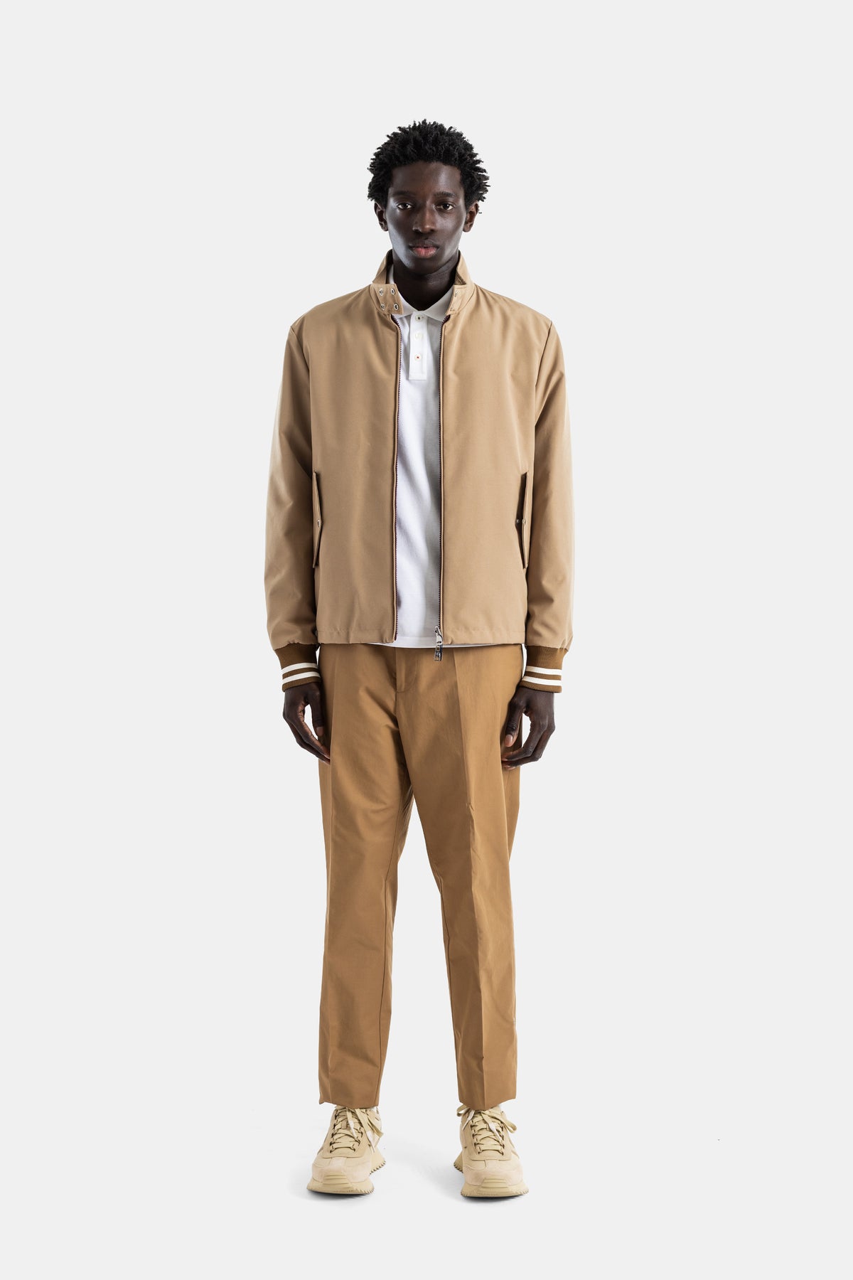 Reversible down bomber beige cotton side burgundy ripstop Prieure