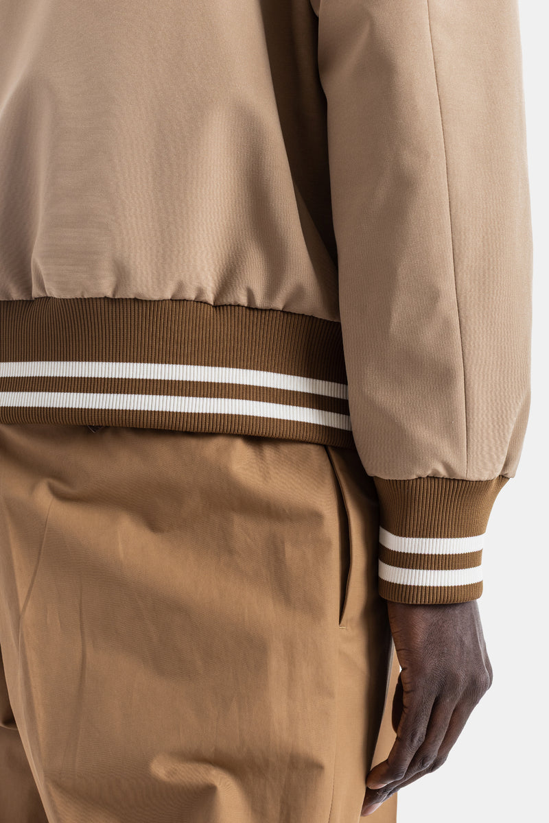 Reversible down bomber beige cotton side burgundy ripstop Prieure