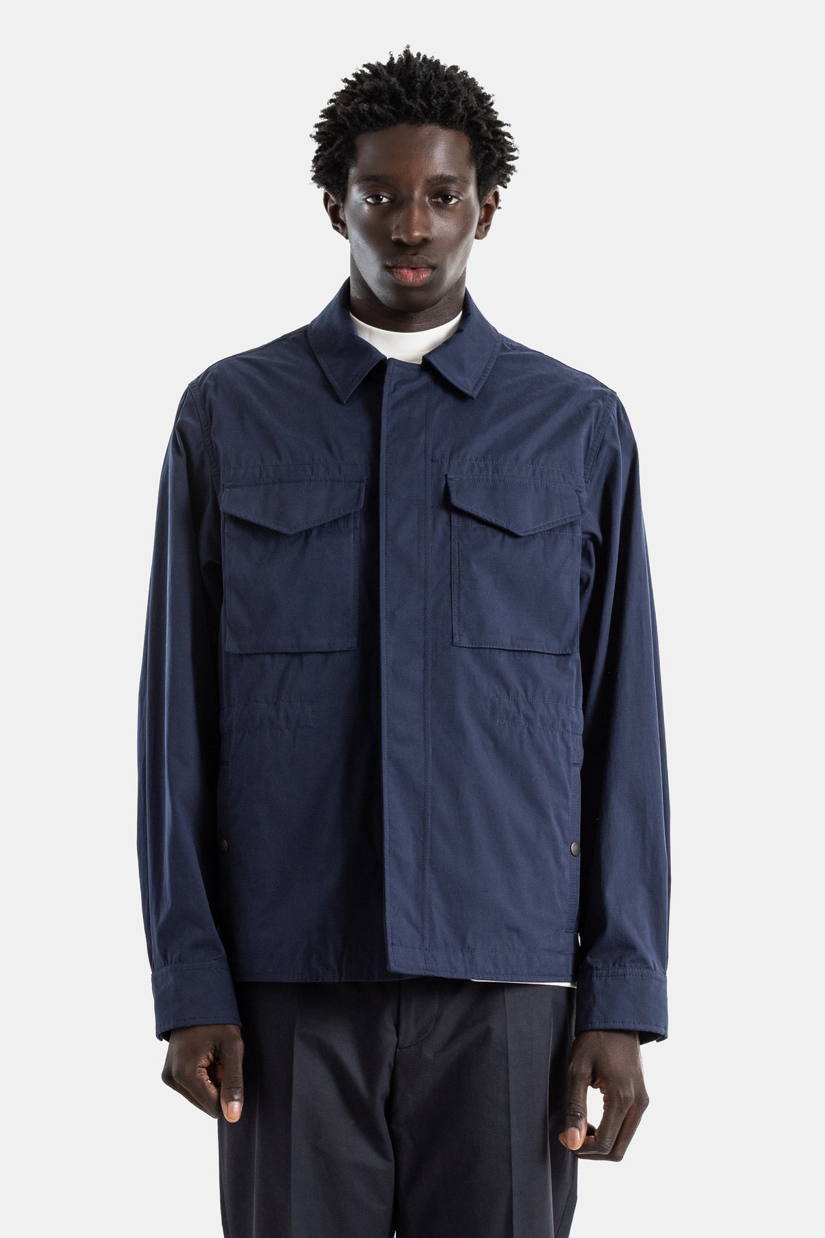 3-in-1 reversible shirt jacket navy removable down gilet Roquille