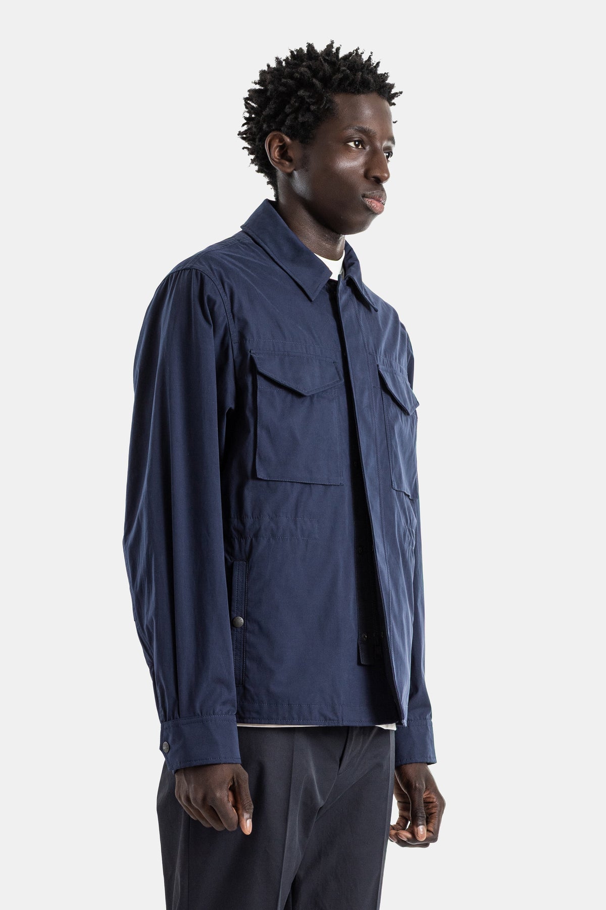 3-in-1 reversible shirt jacket navy removable down gilet Roquille