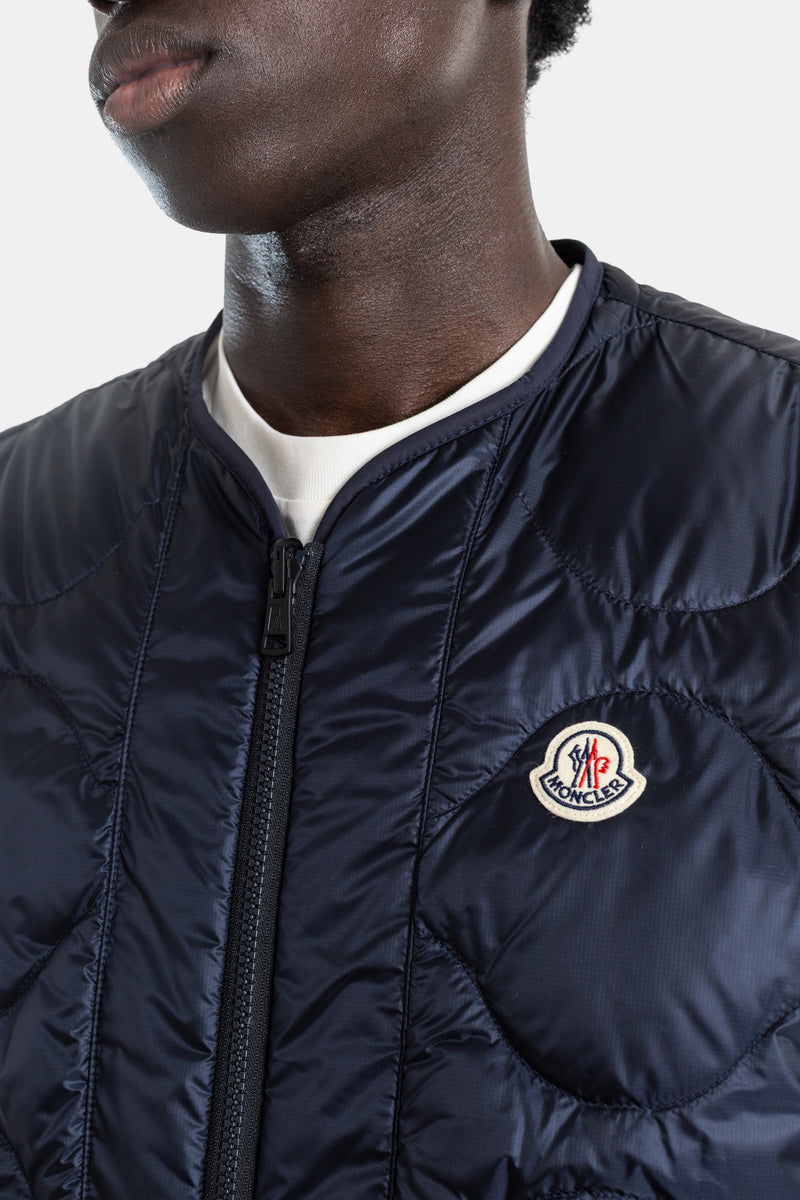 3-in-1 reversible shirt jacket navy removable down gilet Roquille