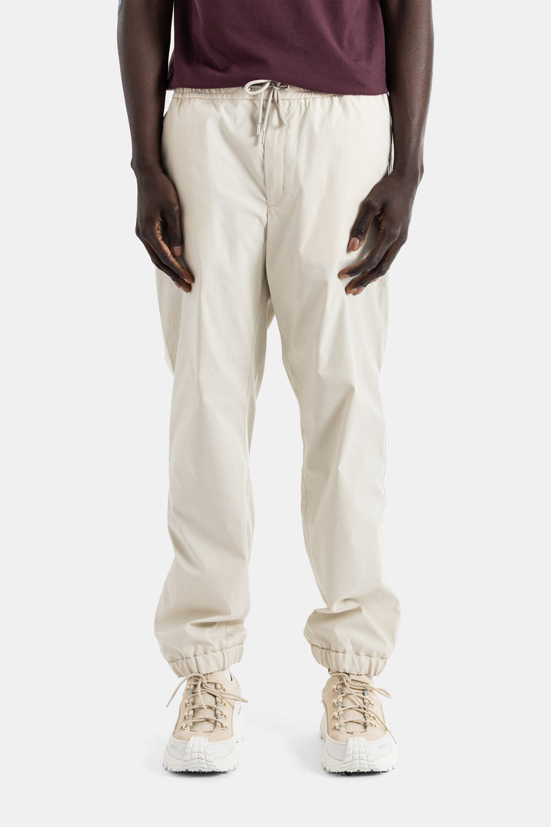 Pantalon nylon ivoire crème jogger élastiqué cordon ivoire