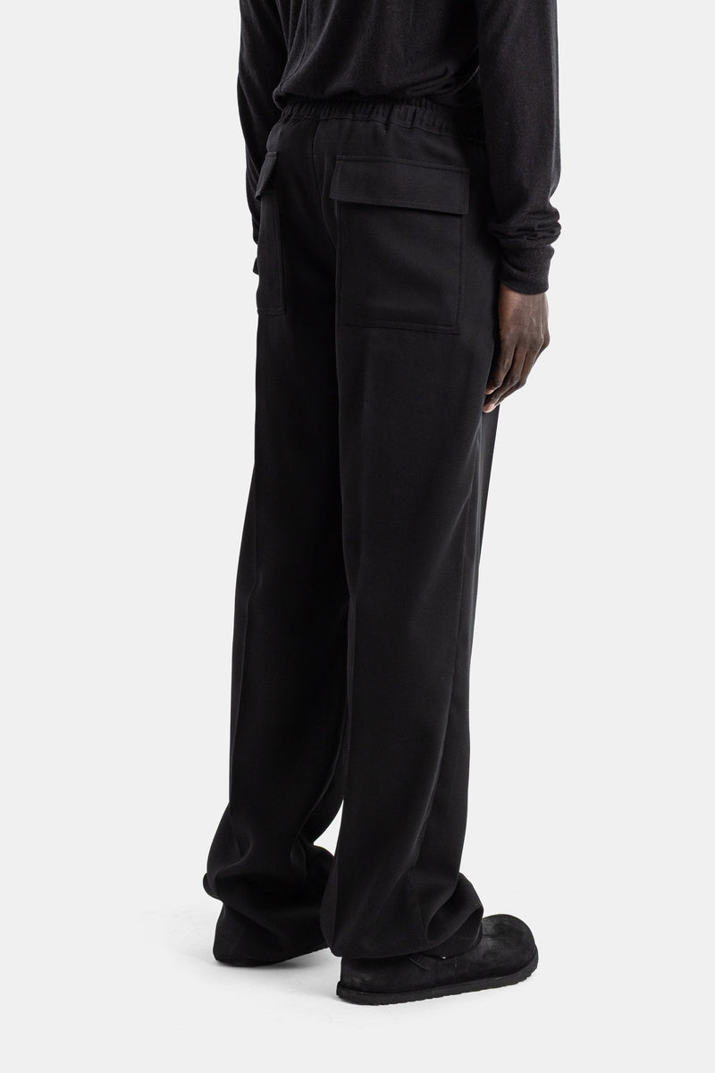 Pantalon large à taille élastiquée Dietrich Drawstring noir