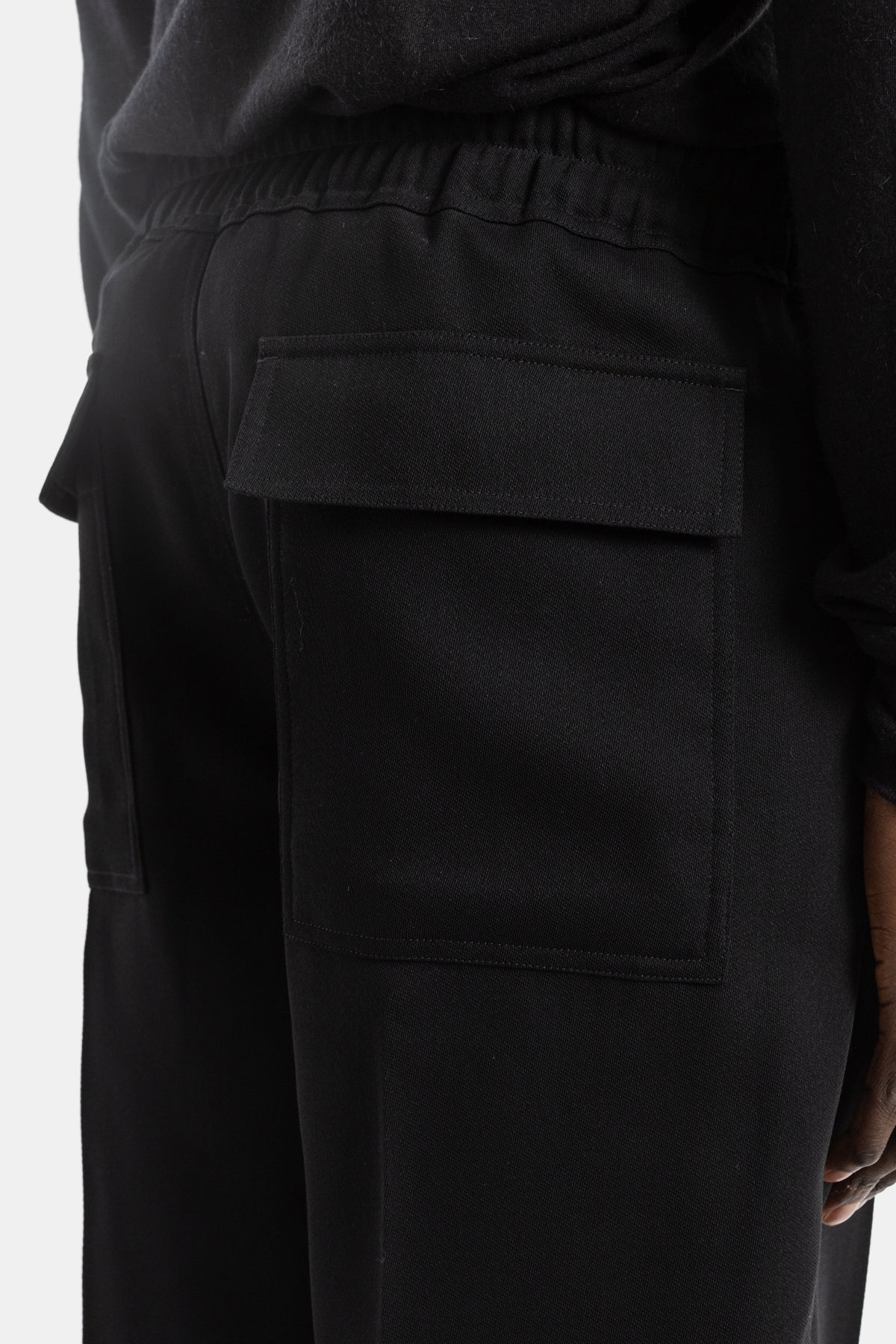 Pantalon large à taille élastiquée Dietrich Drawstring noir