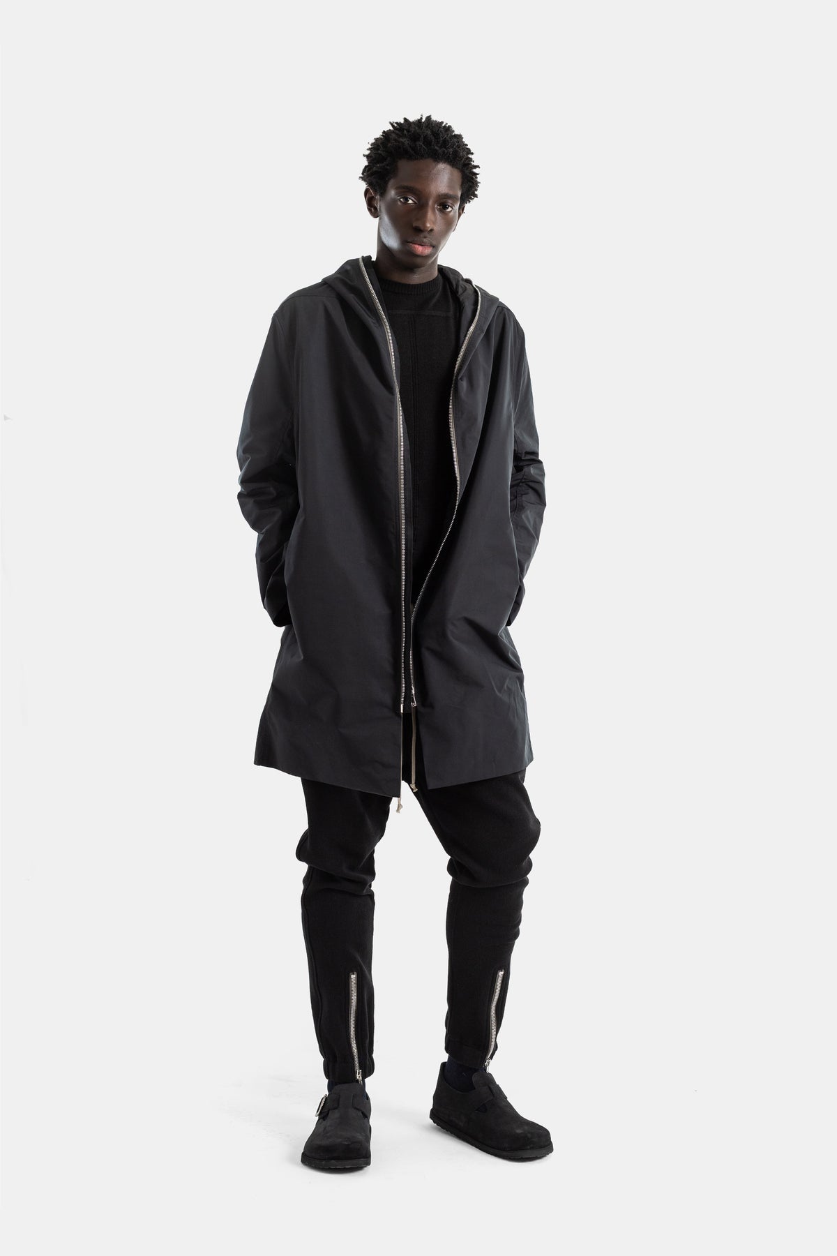 Manteau à capuche zippé Gimp Mac noir
