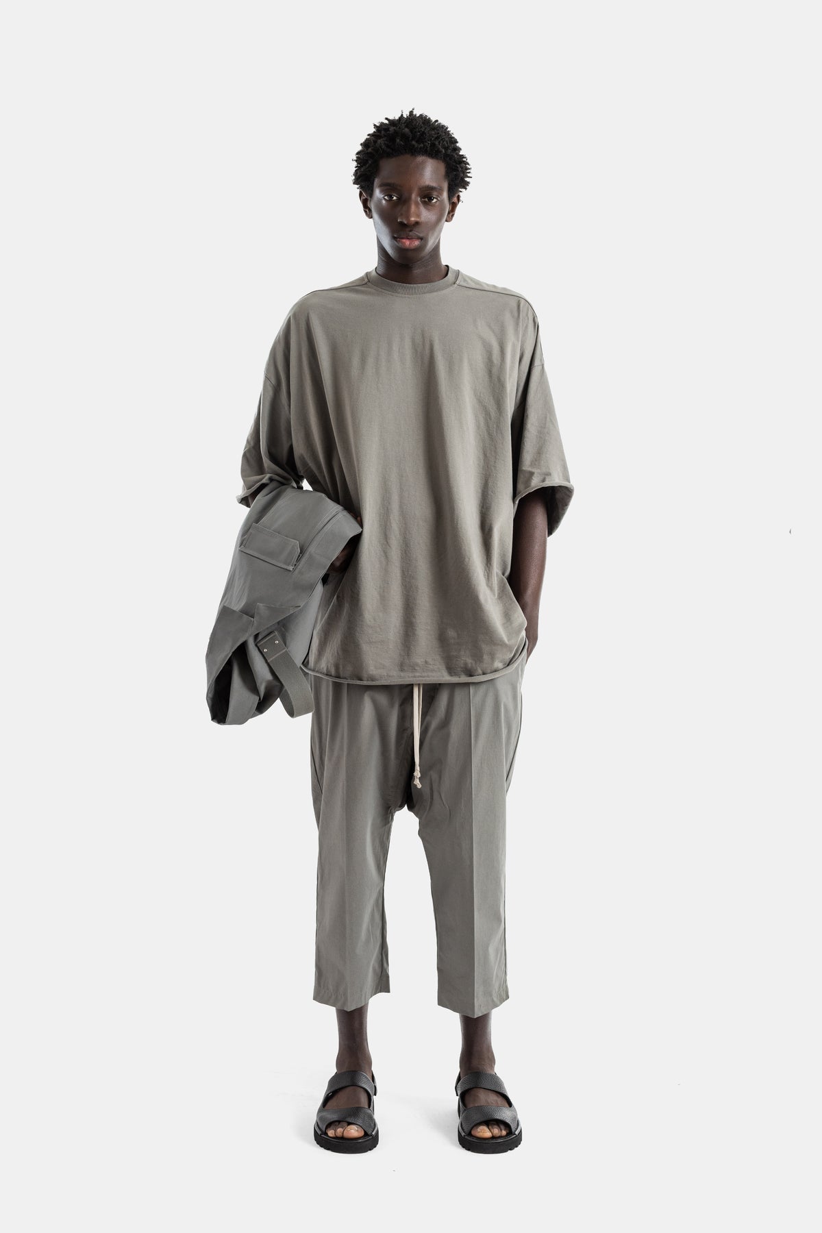 T-shirt oversize Tommy T en jersey de coton gris dust