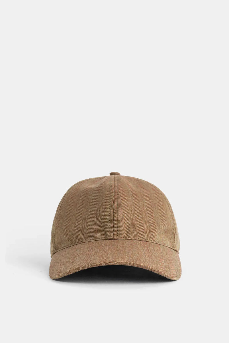 Sease camel beige chevron wool baseball cap structured six-panel men's SS26